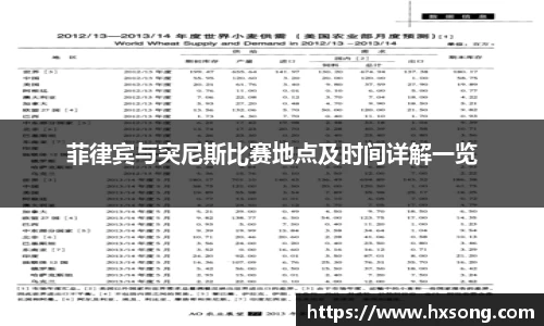 菲律宾与突尼斯比赛地点及时间详解一览
